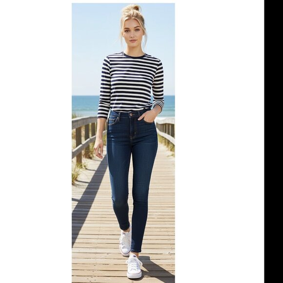 J. CREW - Lookout high rise skinny dark wash blue jeans - Picture 2 of 11